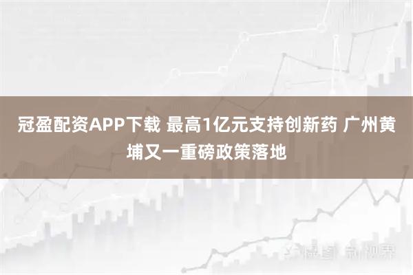 冠盈配资APP下载 最高1亿元支持创新药 广州黄埔又一重磅政策落地