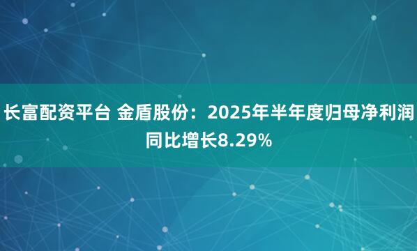 长富配资平台 金盾股份：2025年半年度归母净利润同比增长8.29%