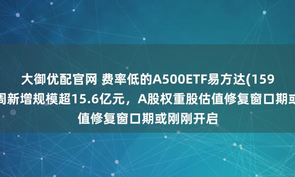 大御优配官网 费率低的A500ETF易方达(159361)近2周新增规模超15.6亿元，A股权重股估值修复窗口期或刚刚开启
